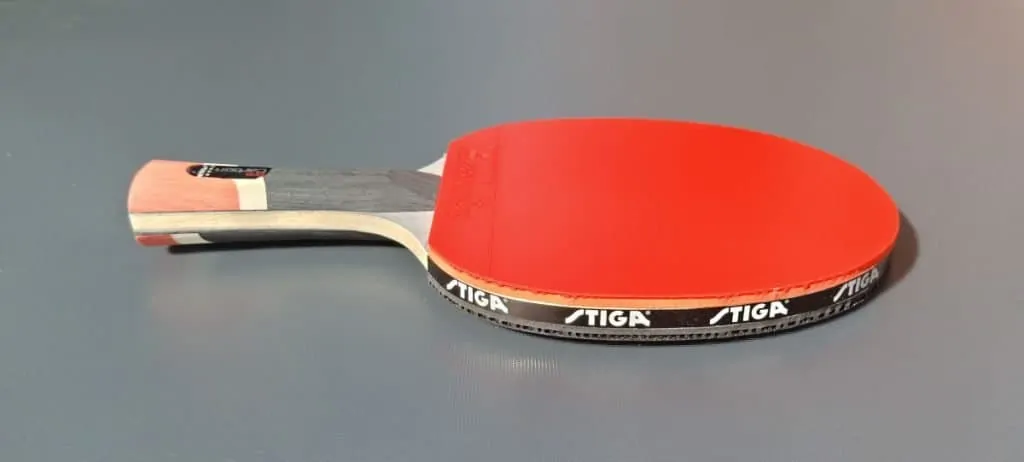 STIGA Pro Carbon Red rubber side view